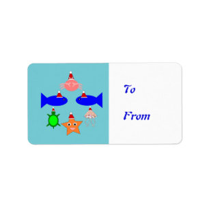 Christmas Sea Creatures Personal Present Tag
