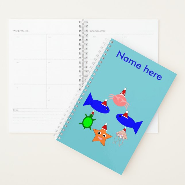 Christmas Sea Creatures Personalised Planner (Display)