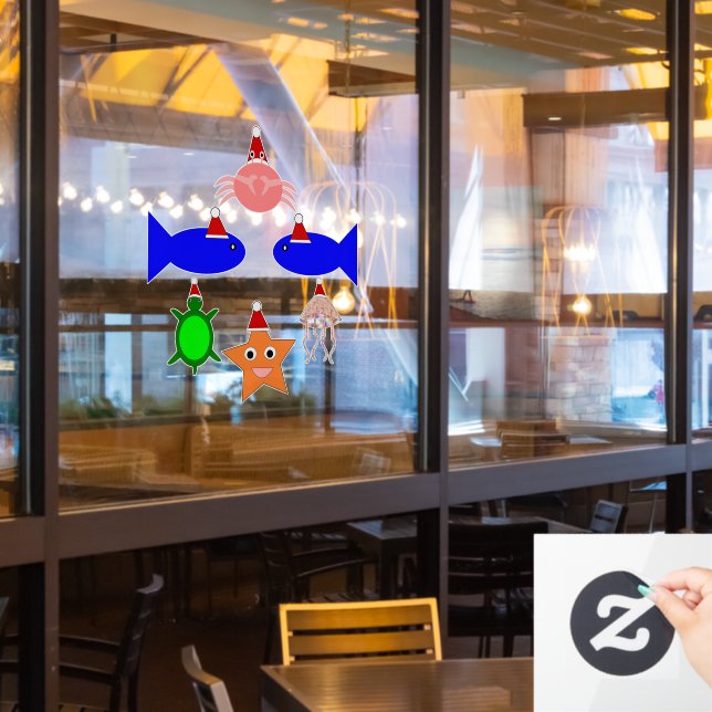 Christmas Sea Creatures Seafood Restaurant (Restaurant Window)