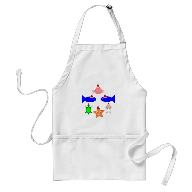 Christmas Sea Creatures Standard Apron (Front)