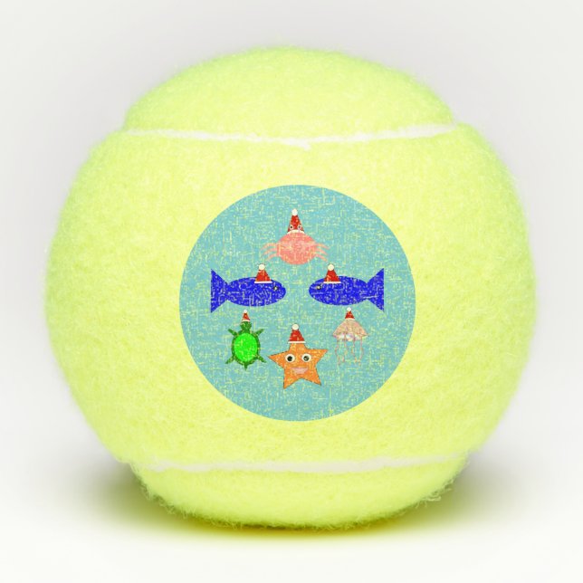 Christmas Sea Creatures Tennis Balls (Front)