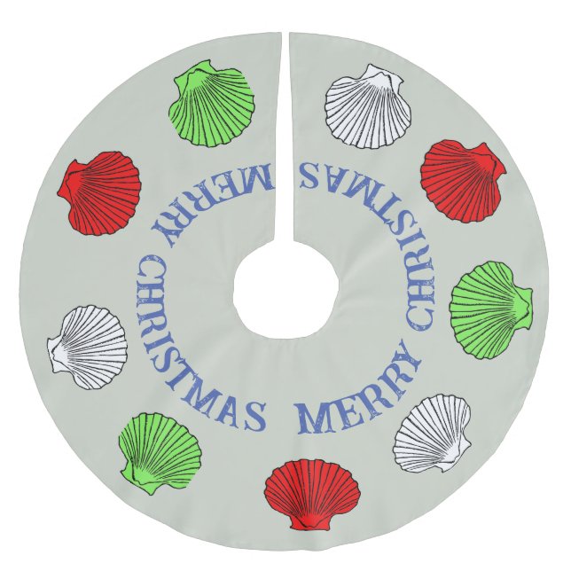 Christmas Sea Shells Tree Skirt (Front)
