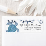 Christmas Sea Turtle Beach Blue Lights Script<br><div class="desc">Simple and blue and white beach inspired design for Christmas celebrated in the warmth of the sun!  Features a hand painted watercolor Sea Turtle with Christmas string lights.  Art and graphic design by internationally licensed artist and designer,  Audrey Jeanne Roberts,  copyright.</div>