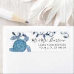 Christmas Sea Turtle Beach Blue Lights Script<br><div class="desc">Simple and blue and white beach inspired design for Christmas celebrated in the warmth of the sun!  Features a hand painted watercolor Sea Turtle with Christmas string lights.  Art and graphic design by internationally licensed artist and designer,  Audrey Jeanne Roberts,  copyright.</div>