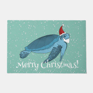 Christmas Sea Turtle Doormat