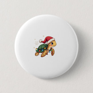 Christmas Sea Turtle Santa Xmas Men Women Boys Gir 6 Cm Round Badge