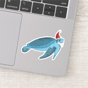 Christmas Sea Turtle Sticker