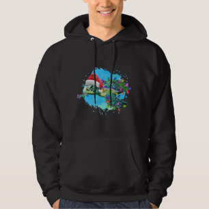 Christmas Sea Turtle With Santa Hat And Christmas Hoodie