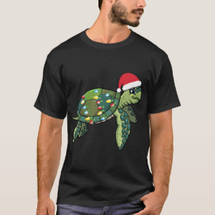 Christmas Sea Turtle With Santa Hat Holiday Cute G T-Shirt