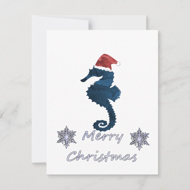 Christmas Seahorse Holiday Card (Front)