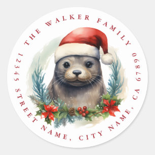 Christmas Seal Round Stickers