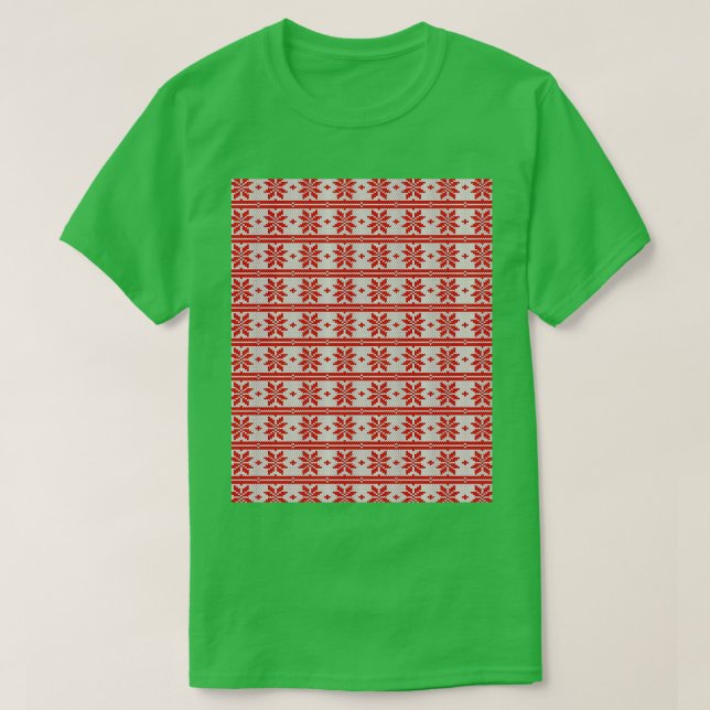 Christmas Seamless Knitting Patterns Graphic TShir T-Shirt (Design Front)