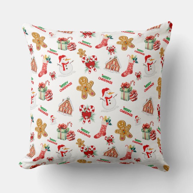 Christmas Seamless Pattern Cushion (Front)