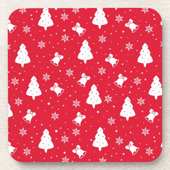 Christmas seamless pattern Hard plastic coaster (Front)