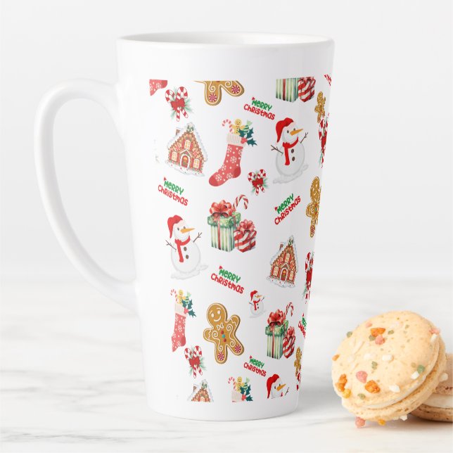 Christmas Seamless Pattern Latte Mug (In Situ)
