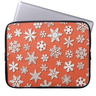 Christmas seamless pattern of snowflakes with shad laptop sleeve