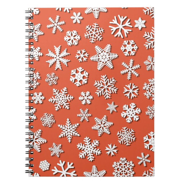Christmas seamless pattern of snowflakes with shad notebook (Front)