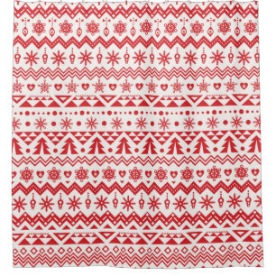 Christmas seamless pattern shower curtain