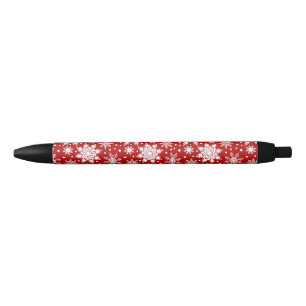Christmas Seamless Pattern Snowflakes   Black Ink Pen