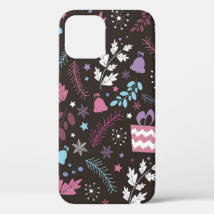 Christmas seamless pattern with tree,  snow,  gift iPhone 12 case