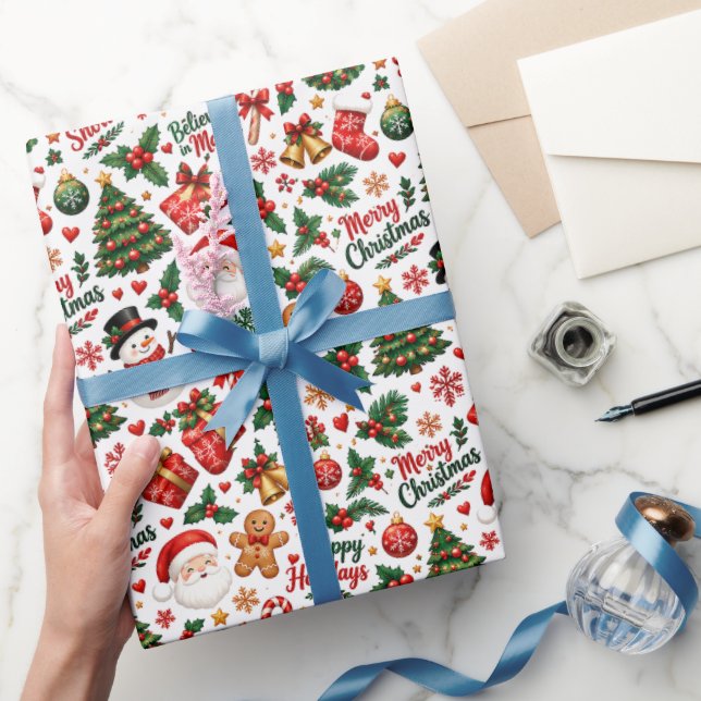 Christmas Seamless Pattern Wrapping Paper (Gifting)
