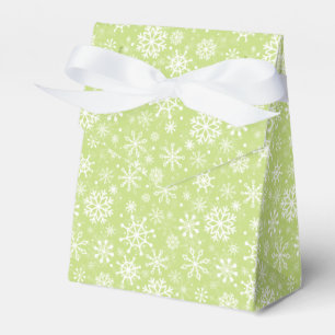 Christmas seamless snowflakes green pattern favour box