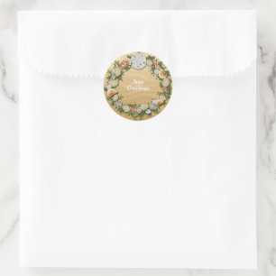 Christmas Seas & Greetings Starfish Seashells Classic Round Sticker