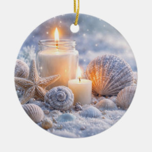 Christmas Seashells Starfish Beach Coastal Ceramic Tree Decoration