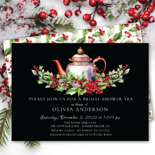 Christmas Season Bridal Tea Party Invitation