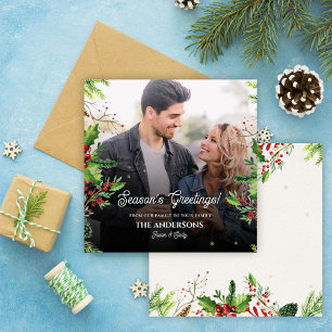 Christmas Season’s Greetings Photo Holiday Card