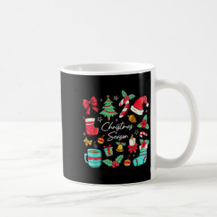 Christmas Season Santa Hat Coquette Bow Xmas Tis T Coffee Mug