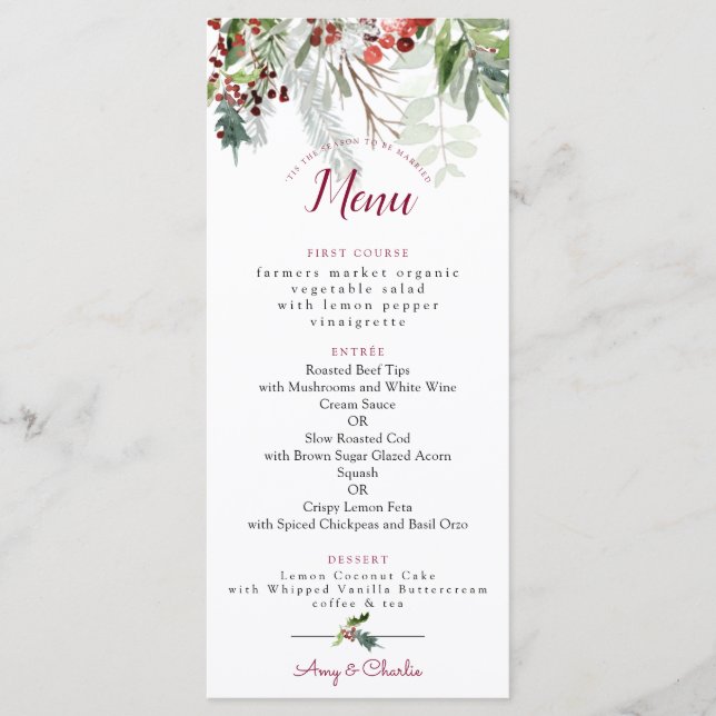 Christmas Season Wedding Menu 2 (Front)