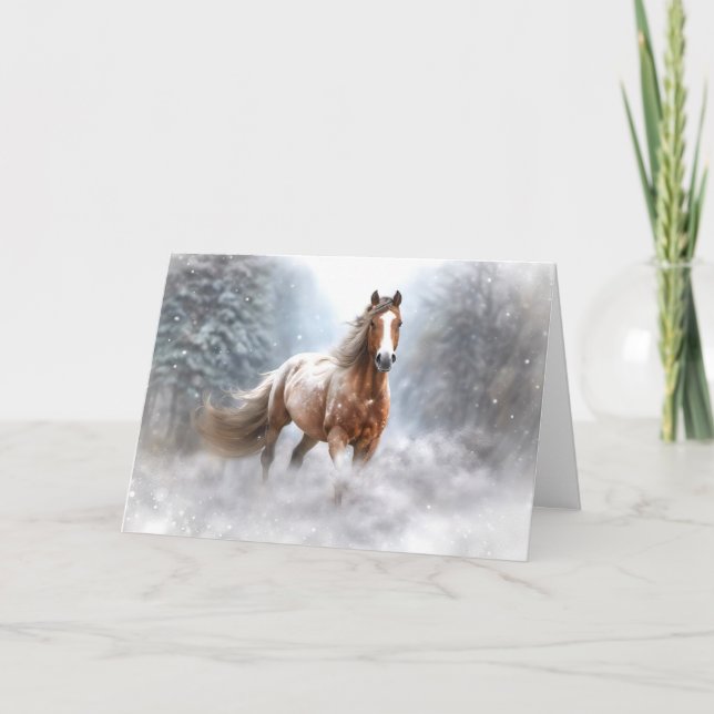 Christmas Seasons Greetings Appaloosa Horse Holiday Card (Front)
