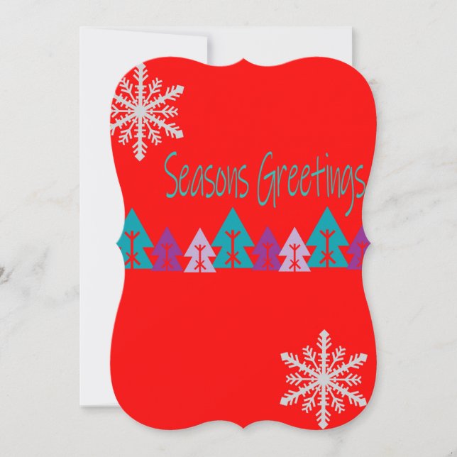 Christmas Seasons Greetings Flat Greeting Card (Front)
