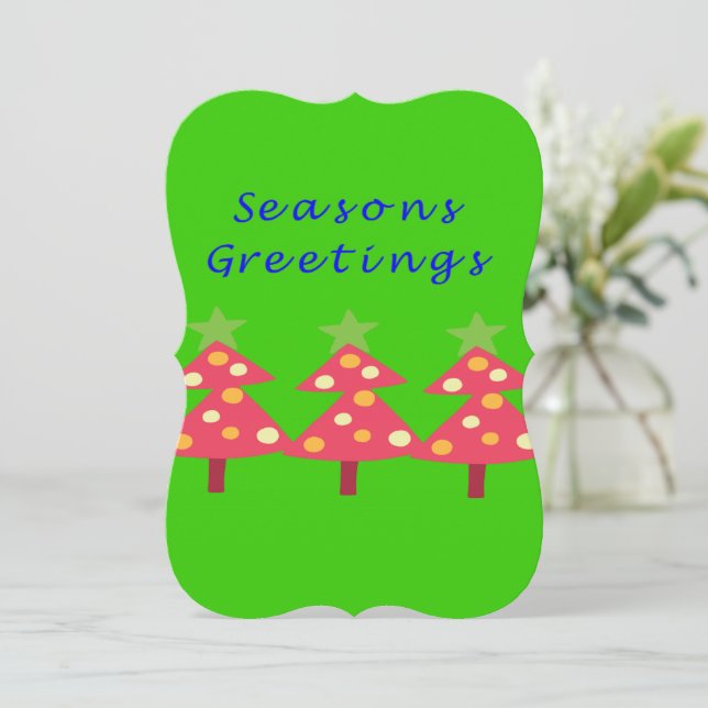 Christmas Seasons Greetings Flat Greeting Card (Standing Front)