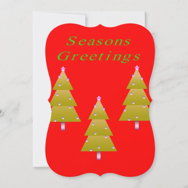 Christmas Seasons Greetings RedFlat Greeting Card  (Front)