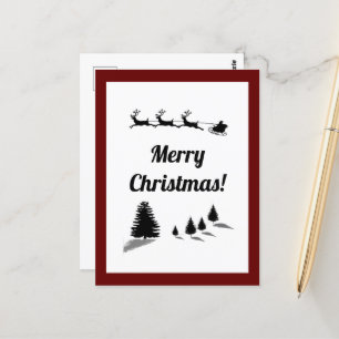 Christmas Season's Greetings Santa Sleigh Postcard
