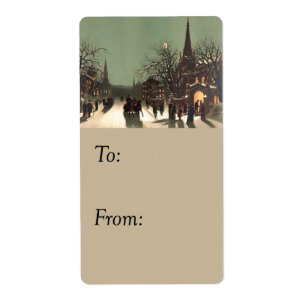 Christmas Services Vintage Gift Tag