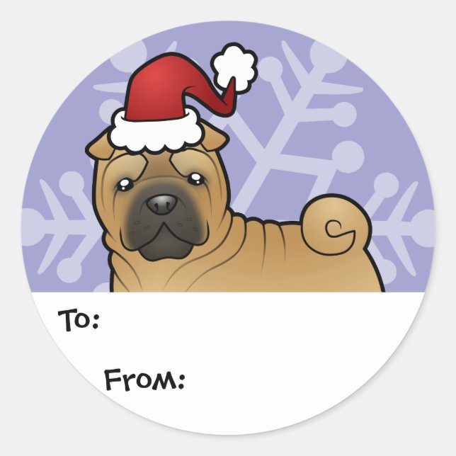 Christmas Shar Pei Gift Tags (Front)
