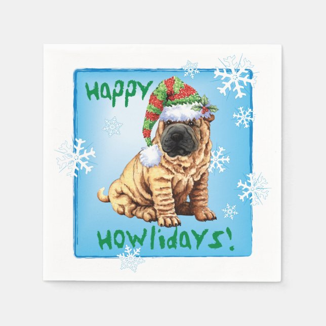 Christmas Shar-Pei Napkin (Front)