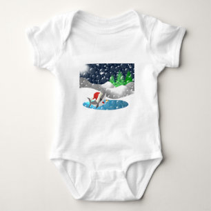 Christmas Shark Baby Bodysuit