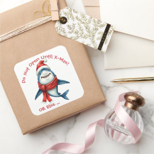 Christmas Shark – Do Not Open Square Sticker