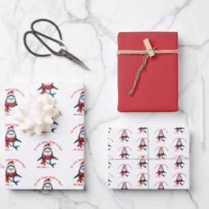 Christmas Shark – Do Not Open Wrapping Paper Sheet