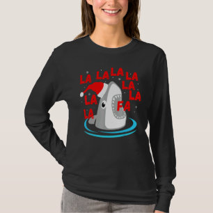 Christmas Shark Fa La La  Shark Pajamas Xmas Santa T-Shirt