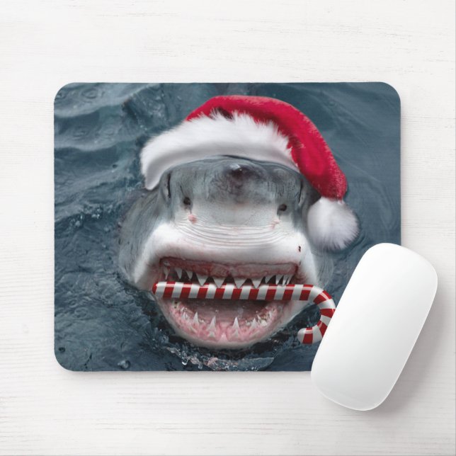 Christmas Shark Mouse Pad (With Mouse)