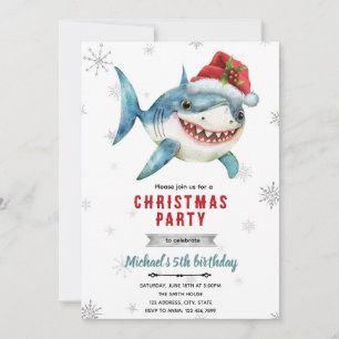Christmas shark Party Invitation