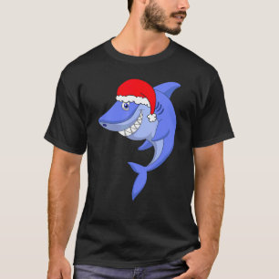 Christmas Shark Santa hat Xmas Pajama For Boys Ki T-Shirt