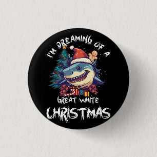 Christmas Shark Santa Hat Xmas Santa Jaws Funny Sh 3 Cm Round Badge
