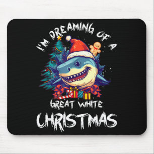 Christmas Shark Santa Hat Xmas Santa Jaws Funny Sh Mouse Pad