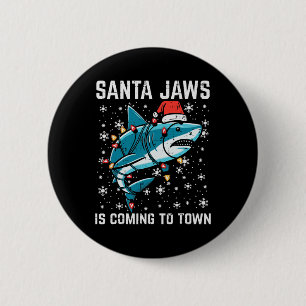 Christmas Shark Santa Jaws Xmas Men Boys Kids Yout 6 Cm Round Badge